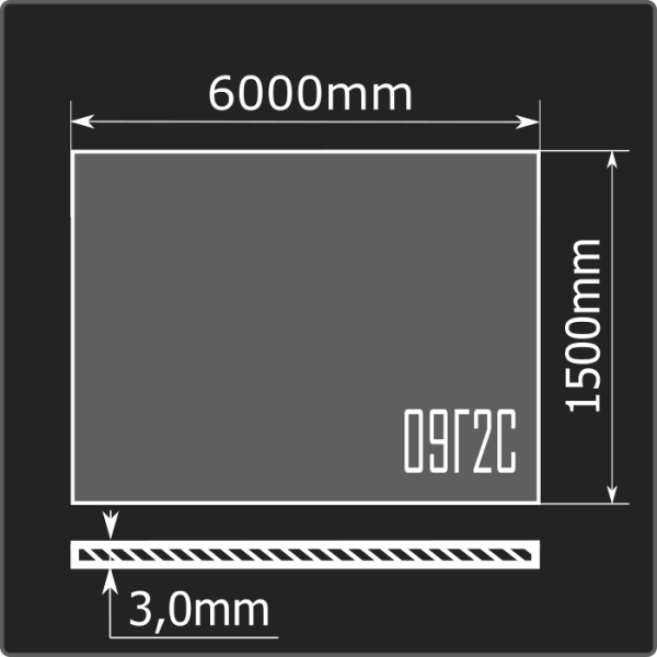 Лист горячекатаный 3,0*1500*6000 09Г2С ММК ГОСТ 19281-2014