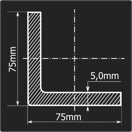Угол холоднокатаный 75*75*5,0 ст.3пс Феррум 12м ГОСТ 19771-93