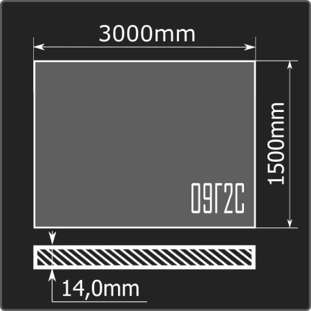 Лист горячекатаный 14*1500*3000 09Г2С Феррум ГОСТ 19281-2014