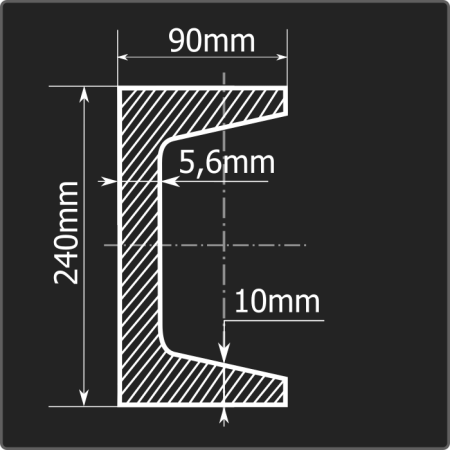Швеллер 24У ст.3сп 12м ГОСТ 535-2005/ГОСТ 8240-97