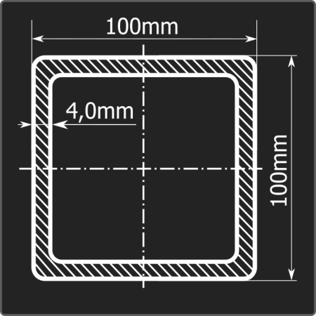 Труба проф. 100*100*4,0 ст.3сп Феррум 6м ГОСТ 13663-86