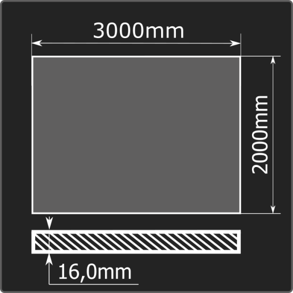 Лист горячекатаный 16*2000*3000 ст.3сп Феррум ГОСТ 14637-89