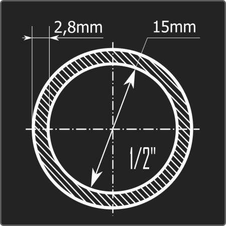 Труба ВГП 15*2,8 ст.3сп Феррум 6м ГОСТ 3262-75 Стык