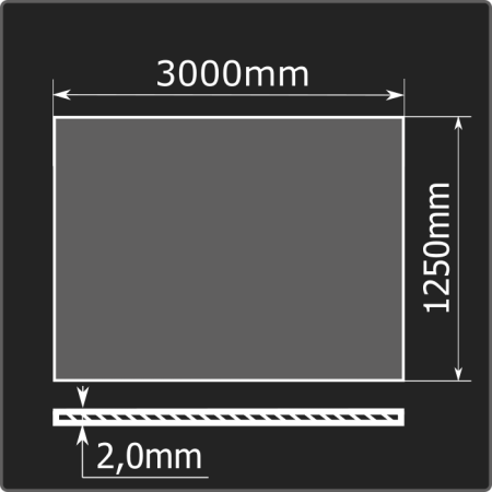Лист горячекатаный 2,0*1250*3000 ст.3сп Феррум ГОСТ 16523-97