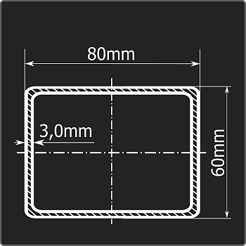 Труба проф. 80*60*3,0 ст.3пс 12м ГОСТ 13663-86