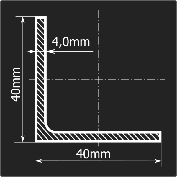 Угол 40*40*4,0 ст.3сп 6м ГОСТ 535-2005/ГОСТ 8509-93