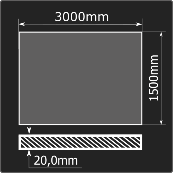 Лист горячекатаный 20*1500*3000 ст.3сп Феррум ГОСТ 14637-89