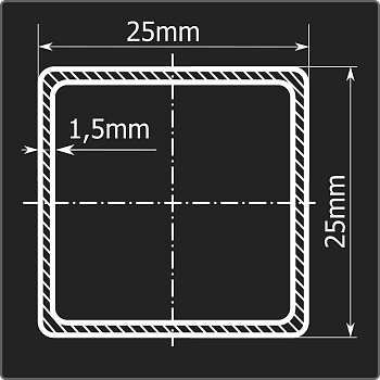 Труба проф. 25*25*1,5 ст.08пс Феррум 6м ГОСТ 13663-86