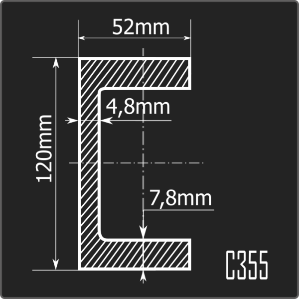 Швеллер 12П С355 12м ГОСТ 27772-2021/ГОСТ 8240-97 Швеллер 12П С355 12м ГОСТ 27772-2021/ГОСТ 8240-97