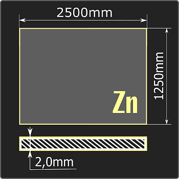 Лист оцинкованный 2,0*1250*2500 ст.08пс Кармет ГОСТ 14918-2020