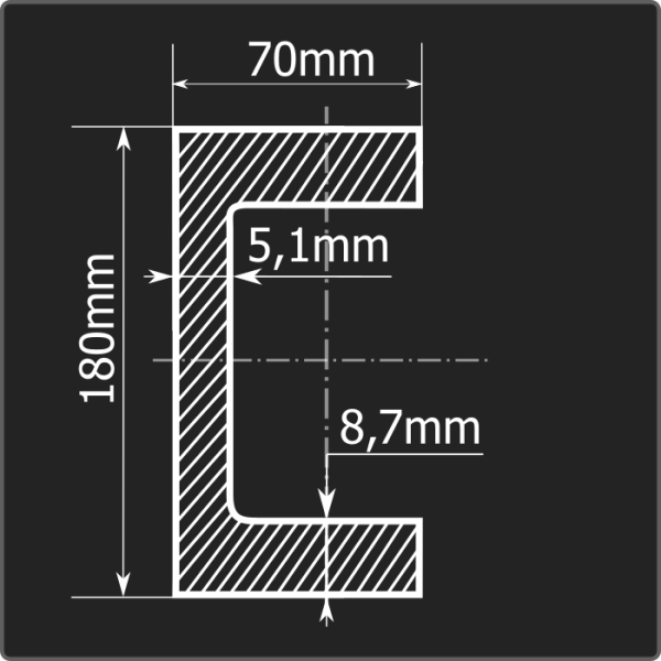 Швеллер 18П ст.3сп 12м ГОСТ 535-2005/ГОСТ 8240-97
