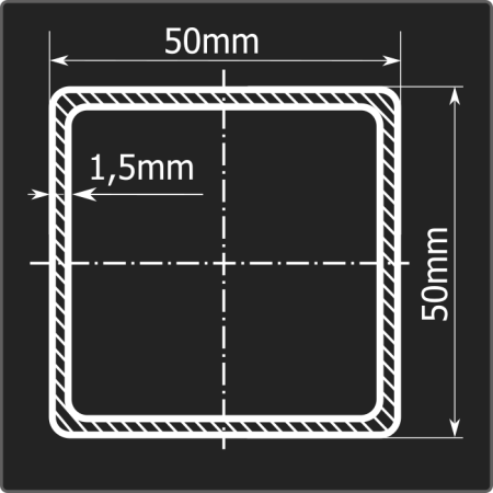 Труба проф. 50*50*1,5 ст.08пс Феррум 6м ГОСТ 13663-86