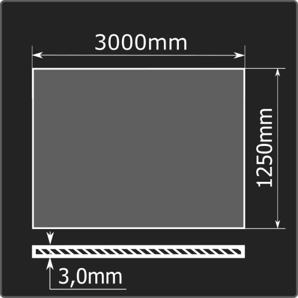 Лист горячекатаный 3,0*1250*3000 ст.3сп Феррум ГОСТ 16523-97