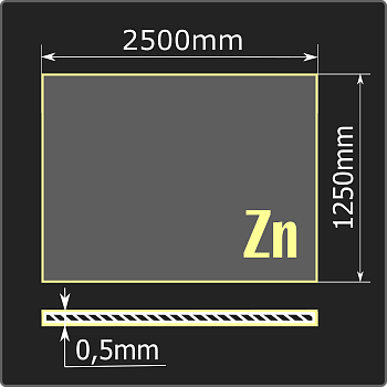 Лист оцинкованный 0,5*1250*2500 ст.08пс ММК ГОСТ 9045-93