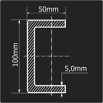 Швеллер холоднокатаный 100*50*5,0 ст.3пс Феррум 12м ГОСТ 8278-83