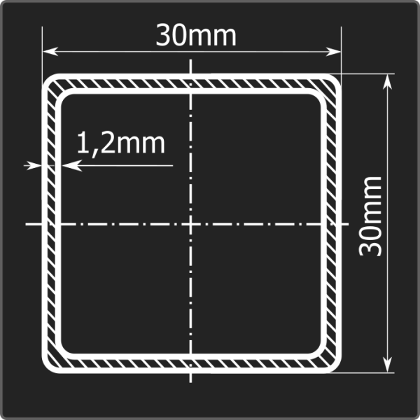 Труба проф. 30*30*1,2 ст.08пс Феррум 6м ГОСТ 13663-86