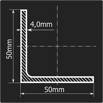Угол 50*50*4,0 ст.3сп 6м ГОСТ 535-2005/ГОСТ 8509-93