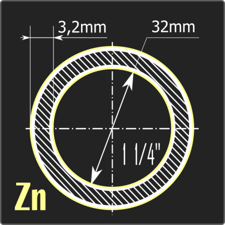 Труба ВГП оцинкованная 32*3,2 ст.10 ГОСТ 3262-75 6м
