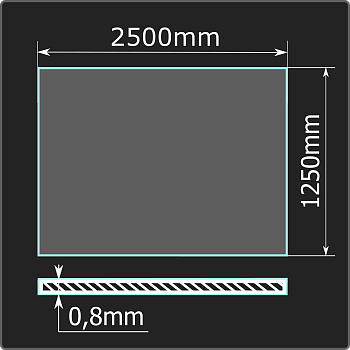 Лист холоднокатаный 0,8*1250*2500 ст.08пс ГОСТ 16523-97